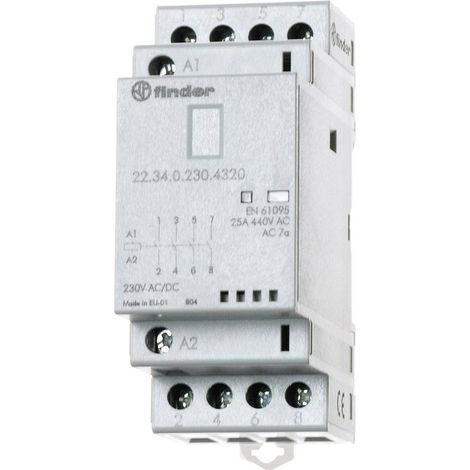 Finder 22.34.0.024.4620 Contattore d'installazione 2 NC, 2 NA 250 V/AC, 440 V/AC 1 pz.