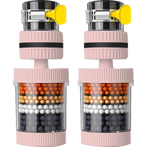 Filtre pour robinet de lavabo, filtre pour robinet, filtre de robinet rotatif à 360°, purificateur de filtration pour robinet de cuisine (2 pièces) (1/5)