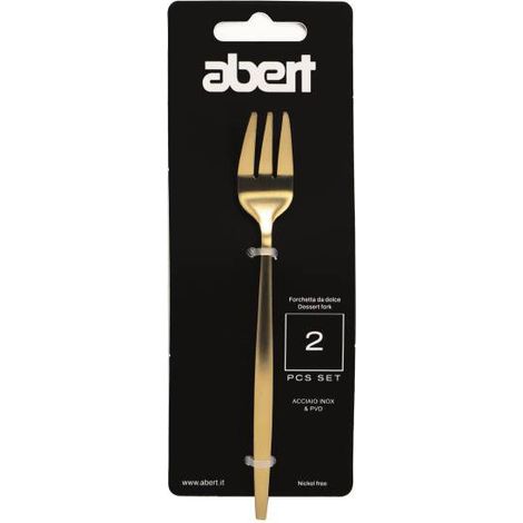 Abert set 2 pz forchettina dolce Porto gold acciaio inox 18/c PVD oro