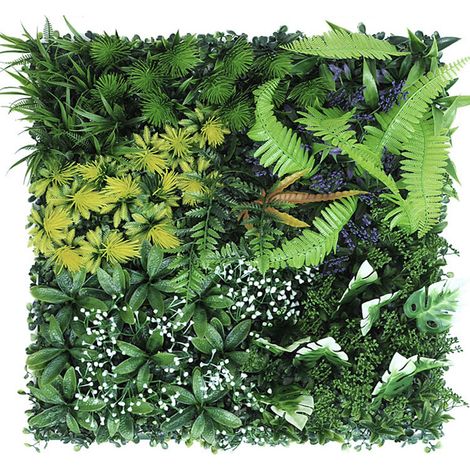 10 Panneau gazon artificiel, 50x50 cm, décoratif, mur végétal, jardin terrasse (1/5)