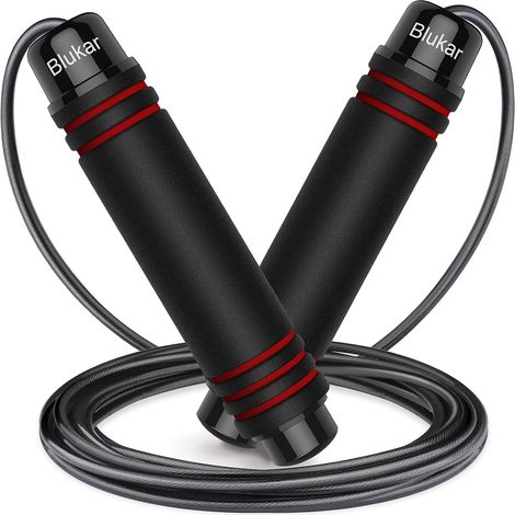 Skipping Rope, Adjustable Speed Jump Rope for Men and Women, Steel Ball Bearings, Non-Slip Foam Handles, Steel Cable for Fitness, Crossfit, Sport, Boxing, GYM -3M (1/5)