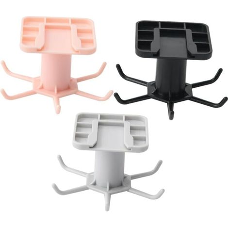 Support à ustensiles de cuisine rotatif à 360° - Crochet sous armoire - 3 pièces (noir + blanc + rose) (1/4)