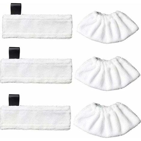Packung mit 3 Ersatz-Mikrofasertüchern und 3 Mikrofasertüchern für Kärcher Easy Fix SC1/SC2/SC3/SC4/SC5/SV7, Zubehörtuch für Kärcher Easy Fix
