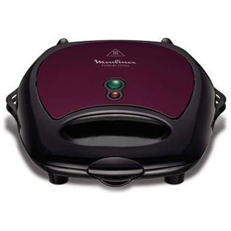 Waffeleisen - MOULINEX - BREAK TIME SJ615612 - Schwarz - Abnehmbare Platten - Antihaftbeschichtet (1/4)