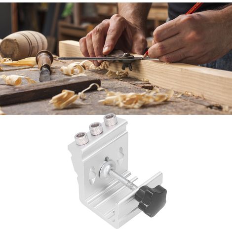 Perceuse et positionneur 3 en 1 pour le travail du bois, foret à profil arrondi, foret et positionneur pour bois rond, foret étagé pour le travail du bois, embout de tournevis 1/4". (1/5)