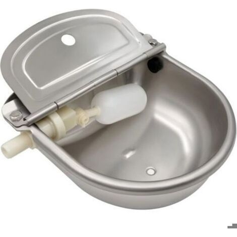 Abreuvoir Automatique - Acier Inoxydable 304 - Valve À Flotteur Réglable - Pour Chevaux Chiens Bovins - 27,6 x 25,4 x 12,9 cm (1/4)
