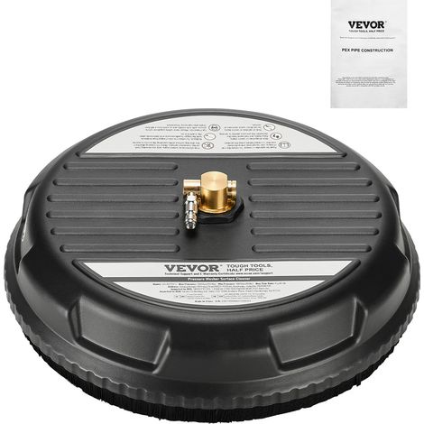 VEVOR Idropulitrice per Superfici in Acciaio Inossidabile con 4 Ruote, 206,8 bar Max, Connettore Rapido 1/4, 2 Ugelli di Spruzzo, Doppia Impugnatura, per Cemento, Patio, Marciapiede 385 mm