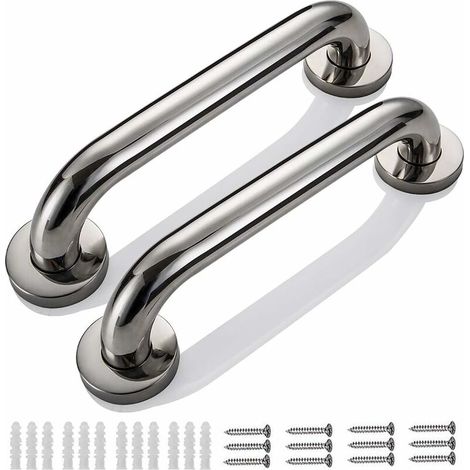 2pcs 40cm Bathroom Grab Bar Wall Shower Safety Bars Tub Handle Stainless Steel Towel Bar for Children Pregnant Women Disabled Seniors (1/5)