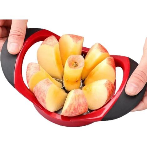 Coupe-fruits et légumes en acier inoxydable - Trancheuse à pommes et légumes - Poignée ergonomique - Prise en main facile - 8 lames tranchantes (1/4)