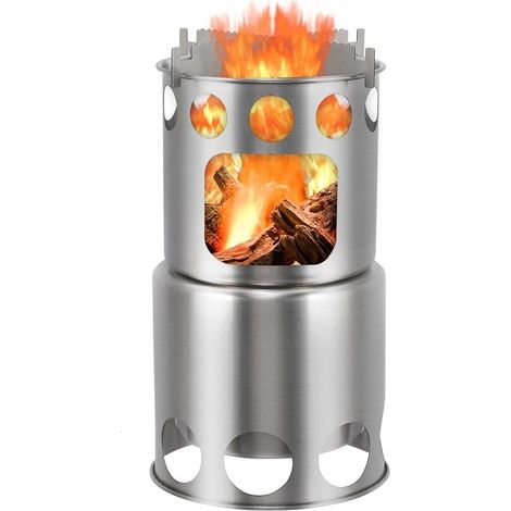 Camping Poêle en Réchaud à Bois Léger Acier Inoxydable (1/5)