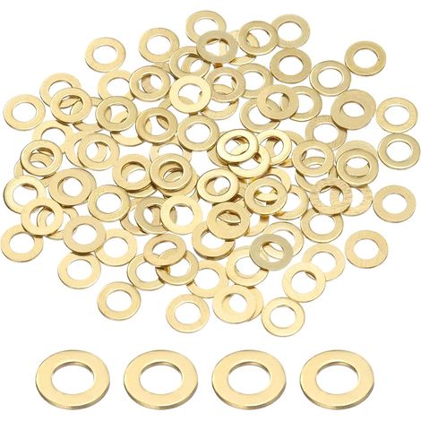 100Pcs Rondelles Plates M3 En Laiton, 6mm ID x 3mm OD x 0.5mm Epaisseur Rondelles D'Etancheite Metalliques, Joint D'Etancheite Metrique Pour Vis Boulons Ecrous (1/5)