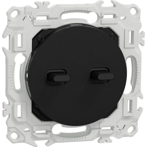 Double va-et-vient ou poussoir à levier - 10 AX - Odace - S940213 - Schneider - Noir onyx