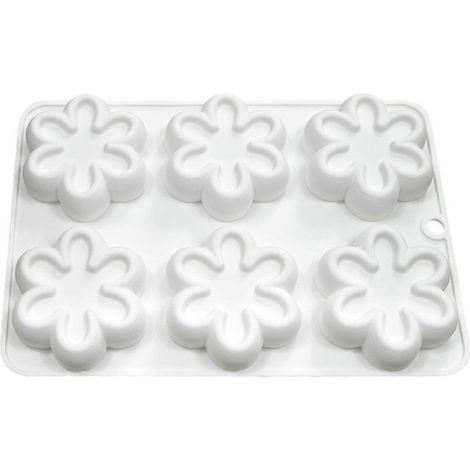 Moule à six pétales en forme de fleur à 6 cavités, outil de pâtisserie pour la confection de fondant au chocolat