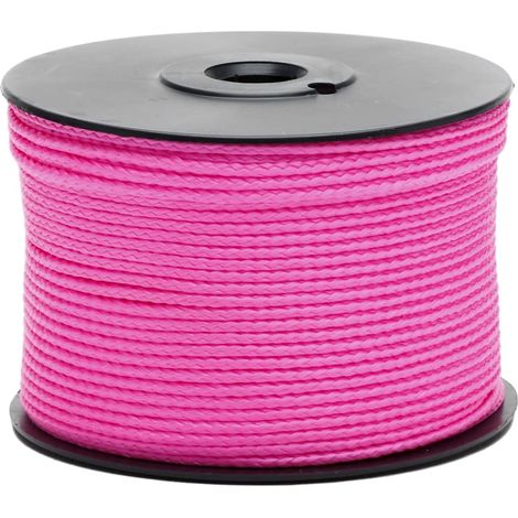 Corde tressée polypropylène PP Rose Fluo Bobine Ø 1,5mm ± 200m (1/5)