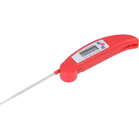 Schnelles digitales Lebensmittelthermometer zur Messung der Fleischtemperatur, klappbare Sonde, Küche, rot (1/5)