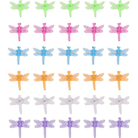 Clips pour plantes libellules en plastique, 30 pièces, Support d'orchidée de jardin, vigne à fleurs mignonne pour soutenir les tiges de vignes multicolores (1/5)
