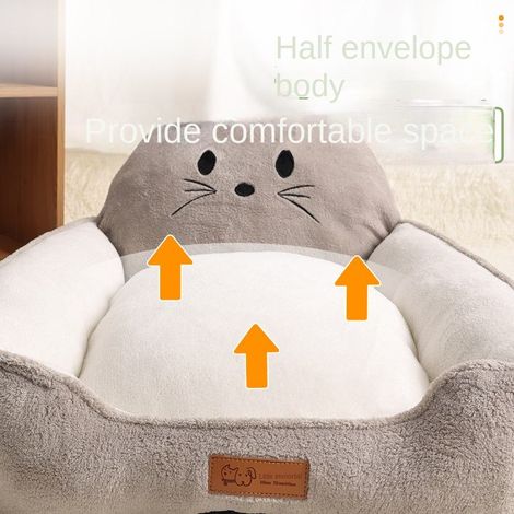 Panier pour animaux - Taille L, mini-lit avec grattoir - Fauteuil inclinable chaud et écologique, douillet et confortable - Base lavable, durable et antidérapante 354423cm (1/4)