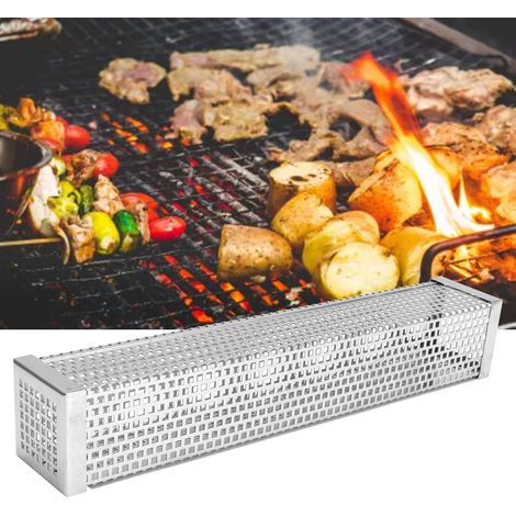 Tube fumoir barbecue en acier inoxydable forme carré 12" avec thermomètre Bluetooth intelligent (1/5)