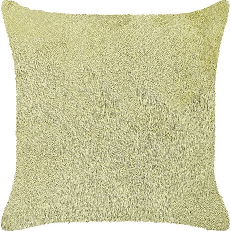 Cojín de poliéster verde 45 x 45 cm accesorio decorativo boho Pilea (1/5)