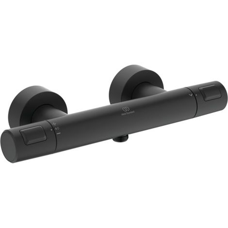 Ideal Standard Miscelatore termostatico per doccia esterno Ceratherm T25, Ausld. 80mm, Silk Black, A7201XG