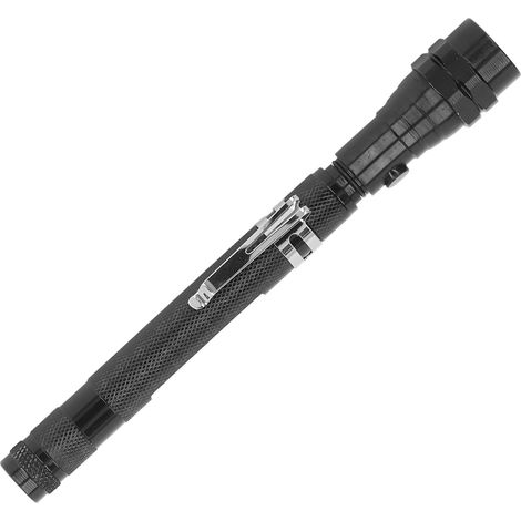 (YY0013) Tige télescopique aimantée de récupération, outil de ramassage magnétique avec lampe torche, inspection interne portative à lumière LED, gadget pratique, cadeau d’anniversaire masculin (batte (1/5)