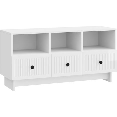 TV Cabinet High Gloss White 102 x 34.5 x 50 cm Engineered Wood vidaXL