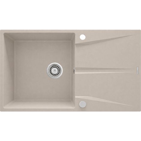 Lavello cucina in granito beige 860 x 500 mm con gocciolatoio Deante CORIO ZRC511A Beige (1/4)