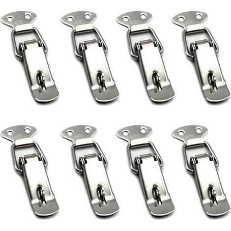 Lot de 8 loquets à ressort pour boîtes à outils, tiroirs, armoires et coffres - 73 mm avec trou de serrure (1/5)