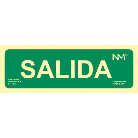 PLACA SEÑALIZACION A2000 SALIDA PP VER