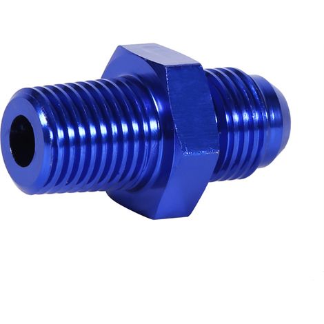 AN6 auf 1/4" NPT Aluminium-Geradadapter für Kraftstoff und Öl, Automobilblau (1/5)