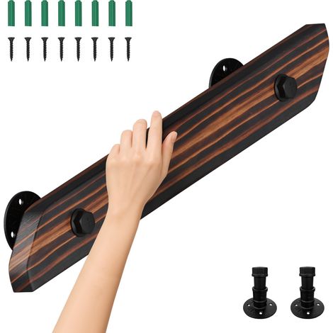 Wolketon Main courante décorative 60 cm en pin massif marron, style moderne rétro, pour escalier intérieur grenier jardin (1/5)