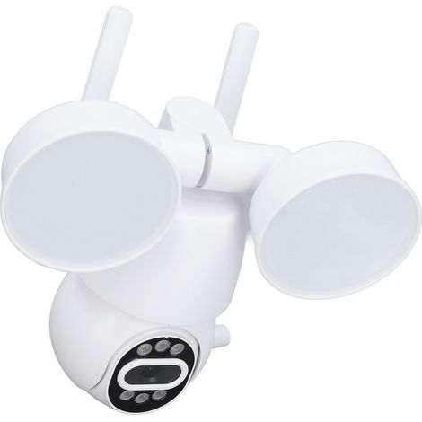 Caméra de sécurité sans fil HD avec vision nocturne, télécommande et éclairage intégré pour une utilisation extérieure (prise UE 110-240 V). (1/5)