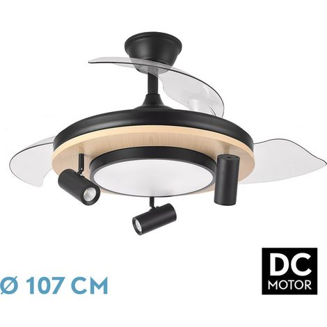 FABRILAMP Ventilador Dc Gladiator 59w Negro/madera 3asp.107d 6980lm 3000-4500-6500k 2encendidos Indep.Remoto+memoria+temporiz. (1/4)