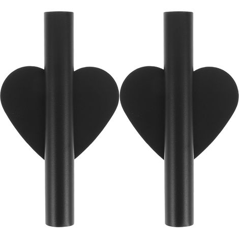 2 vases muraux en métal forme de cœur avec fixation adhésive, petit support floral suspendu (1/5)