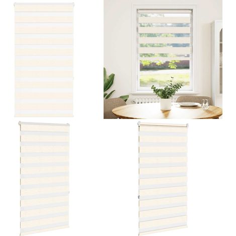 vidaXL Zebrarollo Marmorbeige 85x150 cm Stoffbreite 80,9 cm Polyester (1/5)