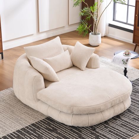 Übergroßer Chaiselongue-Sessel für den Innenbereich,tife Chenille-Schlafcouch,wolkenartiger Lesesessel für Wohnzimmer,Schlafzimmer,Lesezimmer (1/5)
