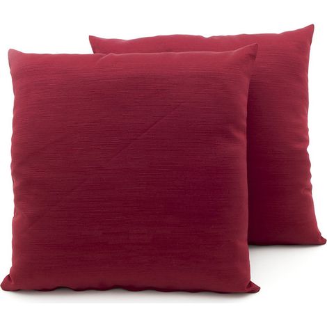 Coppia Cuscini Arredo Imbottiti Tessuto Ottoman In Tinta Unita Bordeaux 27, misura40x40coloreBordeaux 27 (1/4)