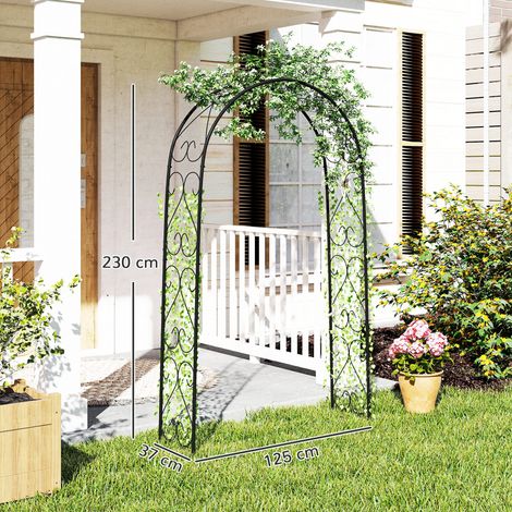 Arche de jardin Rogenbogen, design vintage, 125 x 37 x 230 cm, noire (1/5)