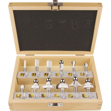 Makita – Coffret de fraises pour défonceuse – D53556 – Queue 8mm – Pour bois dur – Coupe nette sans éclat