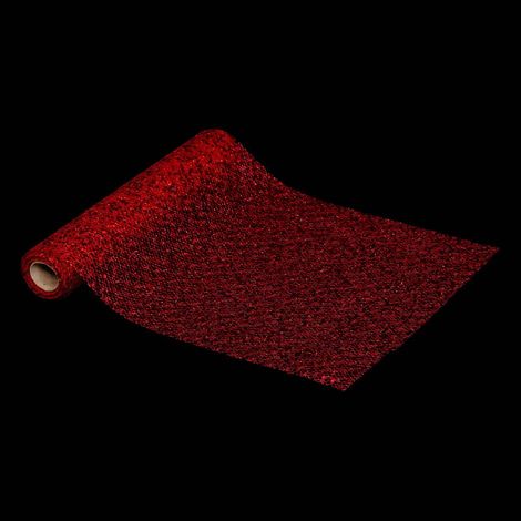 Mesh-Stoff mit Pailletten 28x300cm rot - Feeric lights & christmas