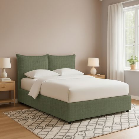 Letto Matrimoniale Wetherby, Sfoderabile, Contenitore Made in Italy, Verde (1/5)