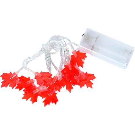 Guirlande lumineuse à piles avec pendentif feuille de Noël, guirlande lumineuse feuille d'érable pour Thanksgiving (1/5)