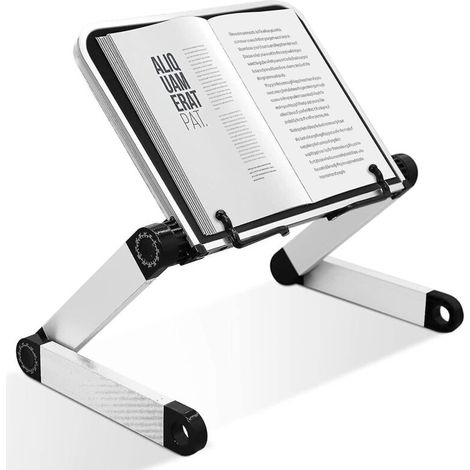 Verstellbarer Buch-/Laptopständer mit Buchablage und ergonomischen Büroklammern (1/5)