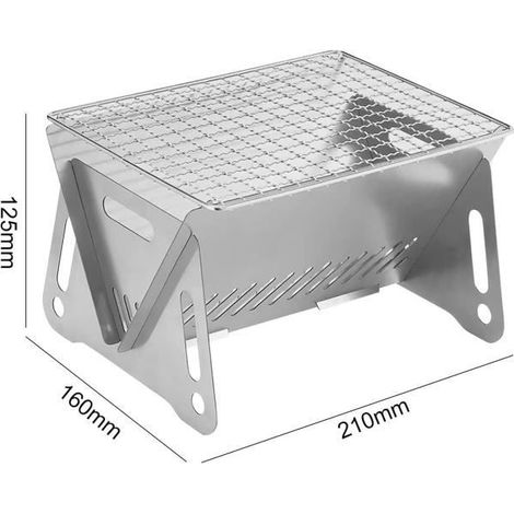 Réchaud,Mini poêle à bois d'extérieur Portable Camping pique-nique barbecue voyage cuisinière à bois pliant en acier - g[D12464784]