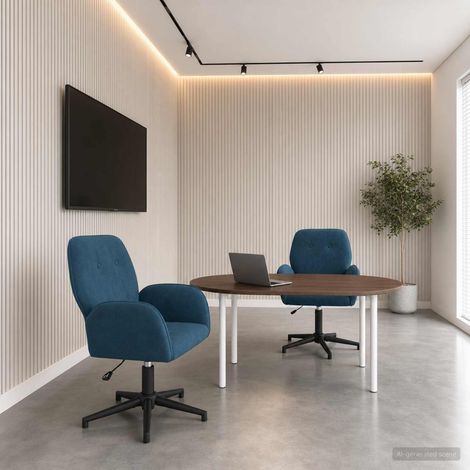 vidaXL Sedie da scrivania girevoli 2 pz 54 x 55 x 90 cm Blu Velluto (1/5)