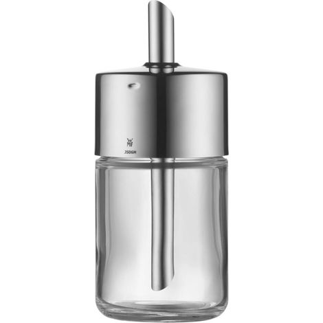 Barista sucrier 240g, verre, distributeur de sucre, acier inoxydable poli, pour le sucre blanc/brun, le cacao ou comme shaker à épices (1/5)