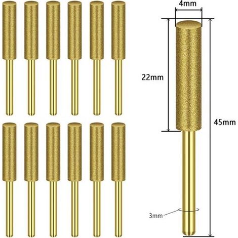 Accessoires de chaîne, chaîne diamantée avec revêtement en titane, meules à bords diamantés tranchants, 12 pièces 4,8 mm (1/3)
