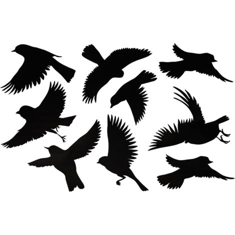 Warnvögel Aufkleber-Set für Fensterscheiben, 9 Stück x 10 Blatt (1/5)