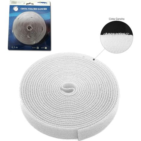 sifer cinta velcro ahdesiva macho-ganch blanca 6,5mx20mm blister
