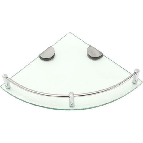 Étagère de Douche d'Angle en Verre - Étagère Murale pour Salle de Bains - Tablette de Coin - 20 x 20 x 4 cm (1/4)
